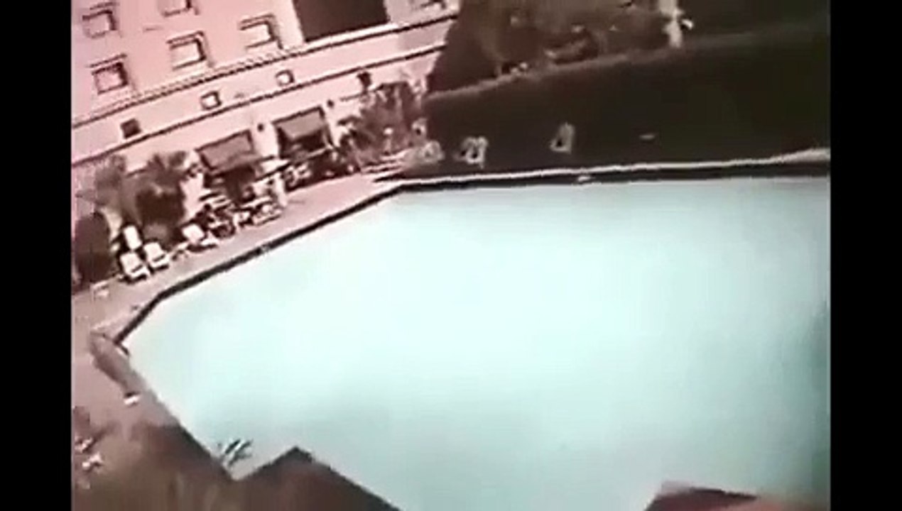 Nepal earth quick swimming pool CCTV EXCLUSIVE Footage