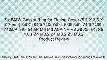 2 x BMW Gasket Ring for Timing Cover (8.1 X 3.5 X 7.7 mm) 840Ci 840i 740i 740iL 530i 540i 740i 740iL 740iLP 540i 540iP M5 M3 ALPINA V8 Z8 X5 4.4i X5 4.6is Z4 M3.2 Z4 M3.2 Z3 M3.2 Review