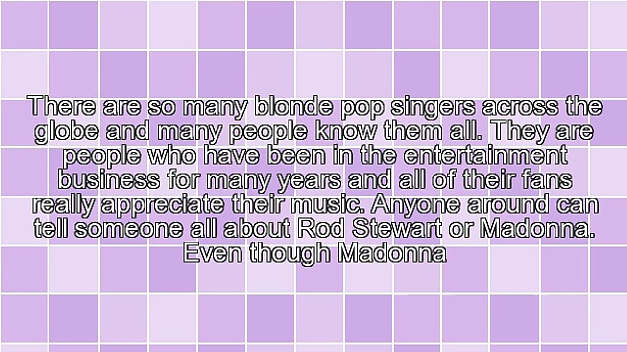 Blonde Pop Singers Are Great