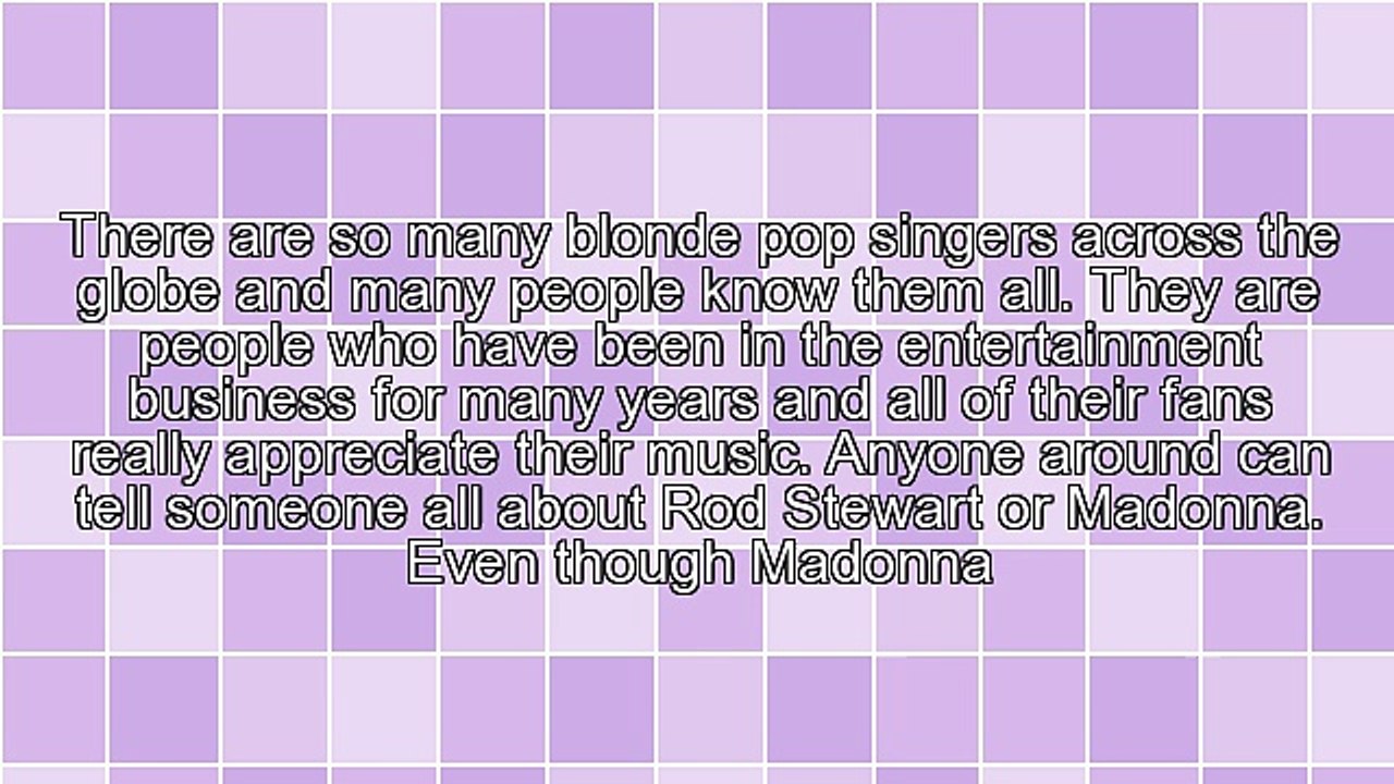 Blonde Pop Singers Are Great