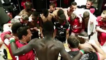 Cri de joie après la victoire 1-0 contre Orléans