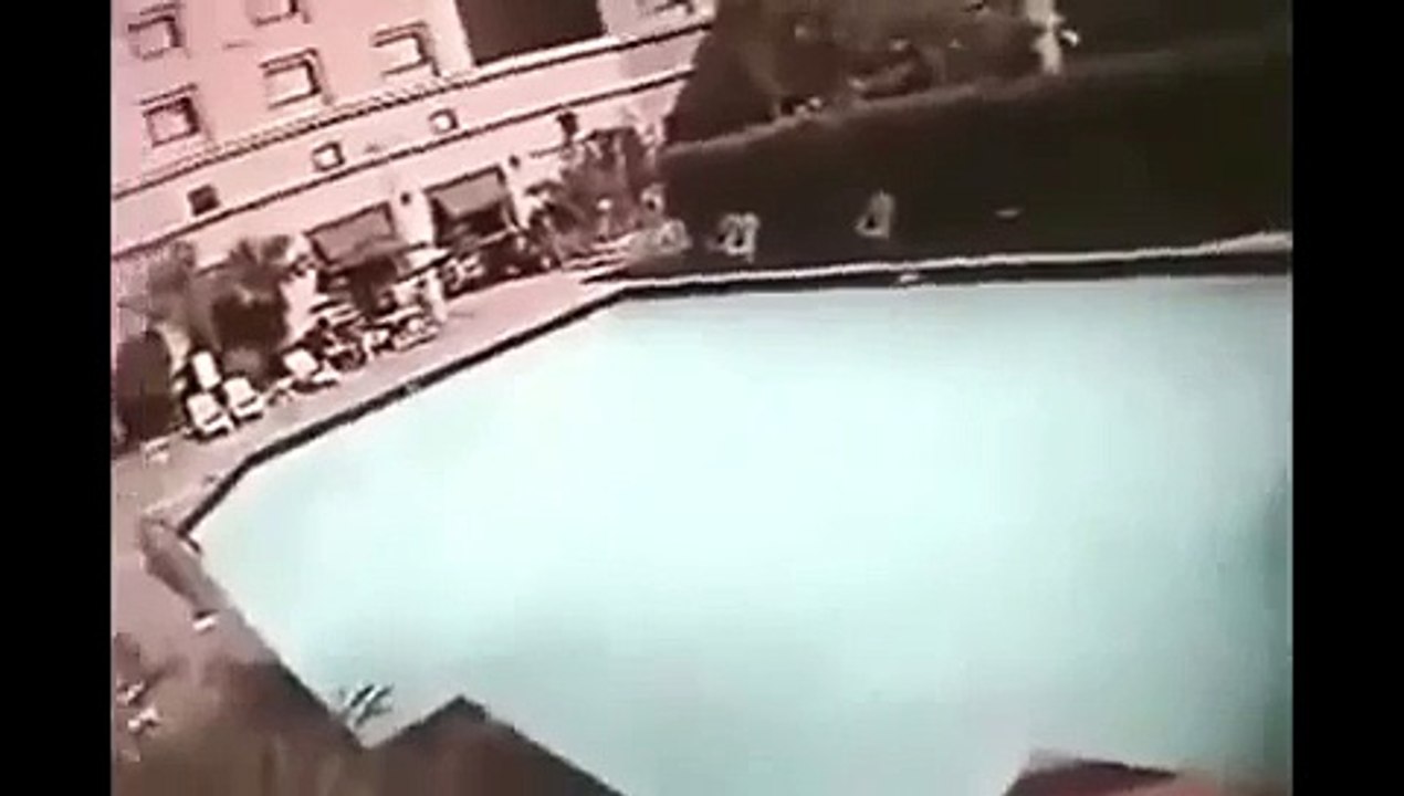 Nepal earth quick swimming pool CCTV EXCLUSIVE Footage -