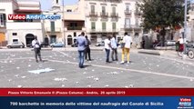 Andria: 700 barchette invadono Piazza Catuma in ricordo delle vittime della strage del Canale di Sicilia