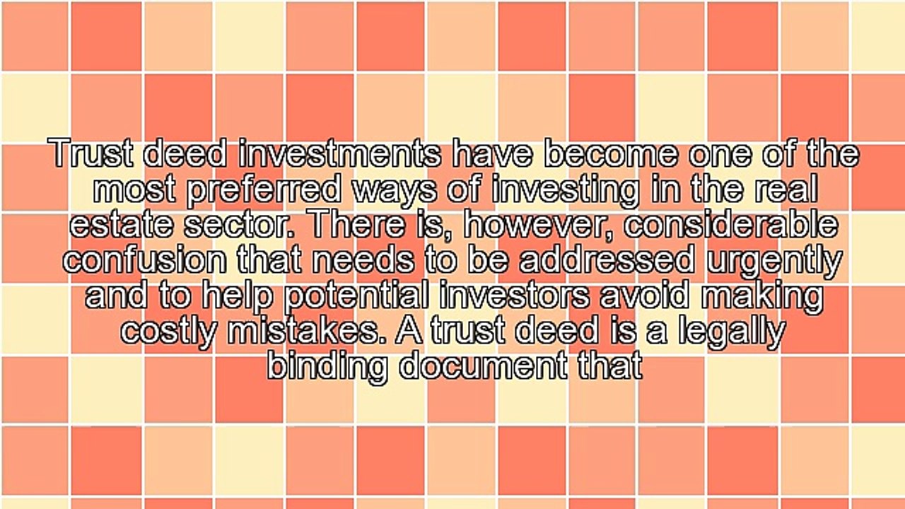 Important Information On Trust Deed Investments