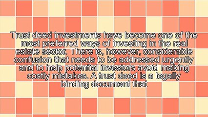 Important Information On Trust Deed Investments
