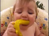 Cute Baby eating Mango