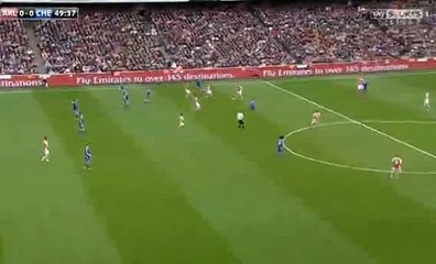 Monreal chance - Arsenal vs Chelsea 26.04.2015