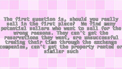 How to Sell your Timeshare?