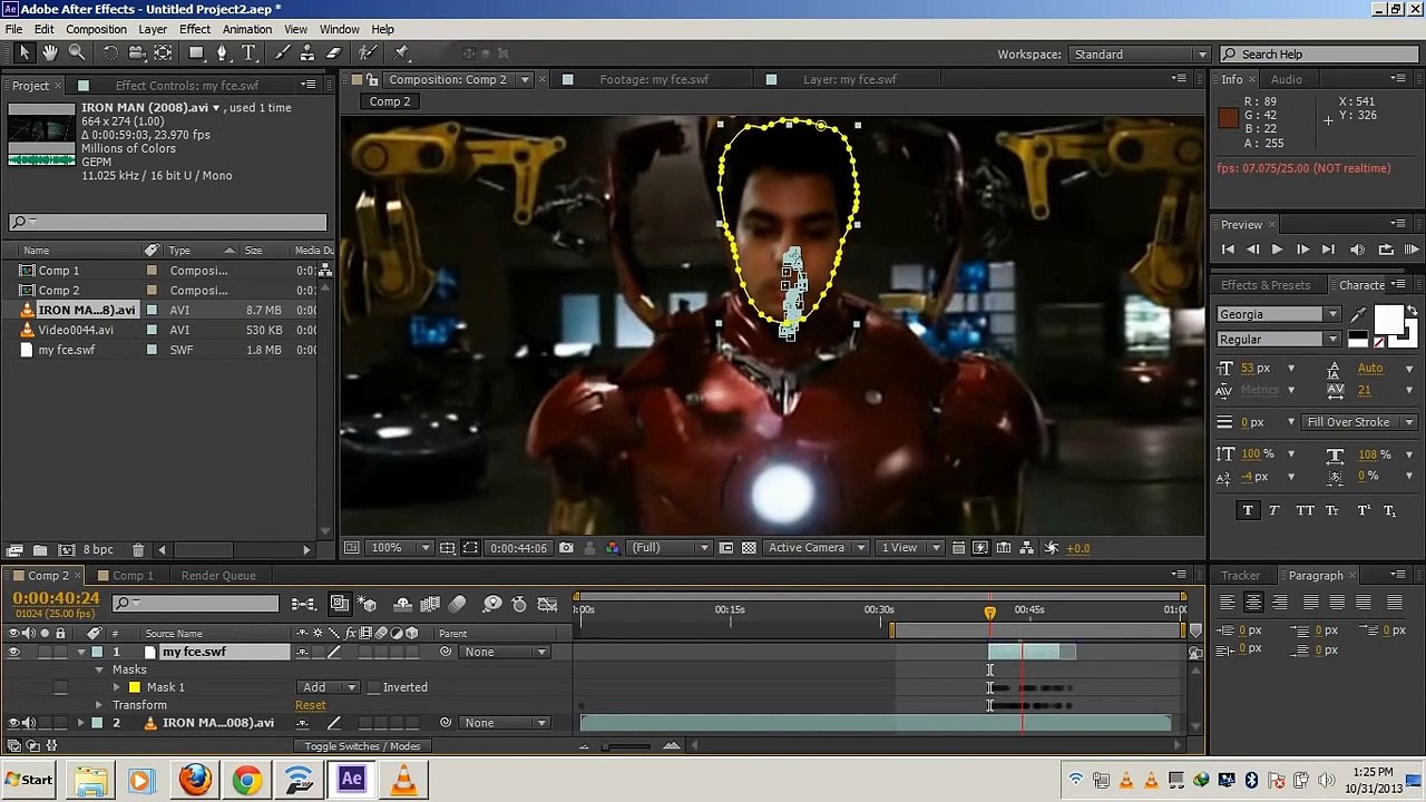 IRON MAN Face Replacement TUTORIAL AFTER EFFECTS CS6