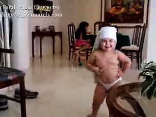 Dancing naked baby