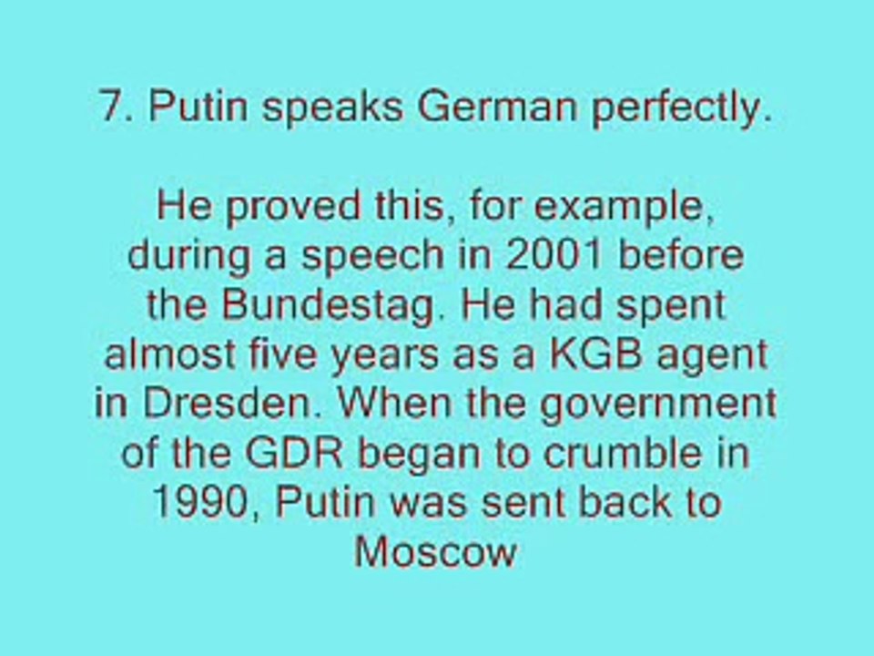 Shocking facts about Vladimir Putin - alltime 10s