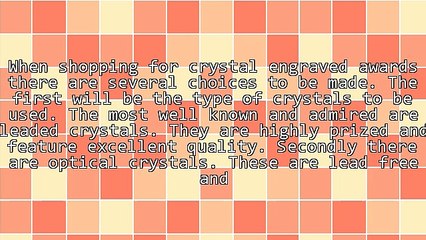 Techniques For Crystal Engraved Awards Creation