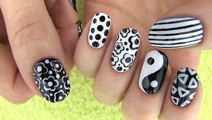 Nail Art in Black and White! Monochrome Nails with MissJenFabulous