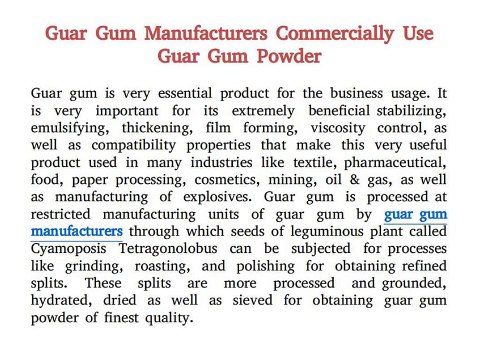 Best Guar Gum manufactures and suppliers in Georgia