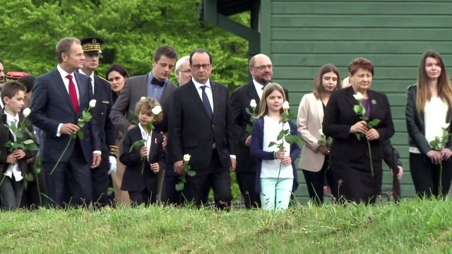 Discours ému d'un ancien déporté pendant la visite de François Hollande à Struthof