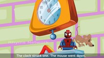 Hickory Dickory Dock Nursery Rhyme | Animated Spiderman Cartoon | Hickory Dickory Songs For Kids