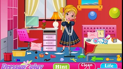 Putri beku Anna membersihkan kamar tidurnya di permainan menyenangkan