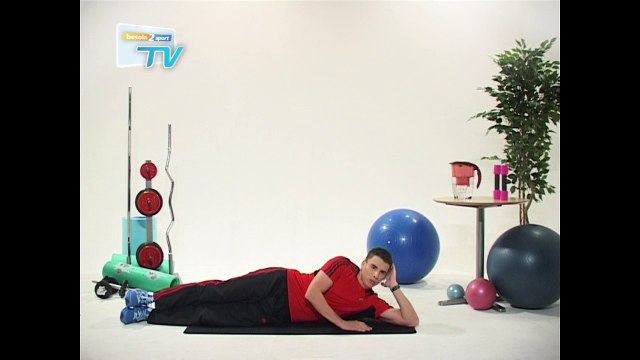 Besoin2sport - Tonification Fessiers - Battements de la jambe dans l’axe allongé – Niveau : moyen