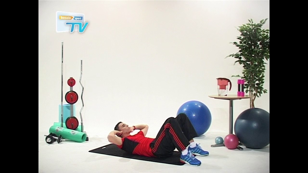 Besoin2sport - Tonification Abdos - Crunch pieds au sol – Niveau : facile