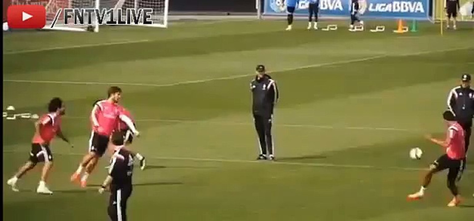 Cristiano Ronaldo has a fright at Real Madrid training, nearly puts his back out