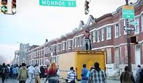 Baltimore USA black race group broke into protest