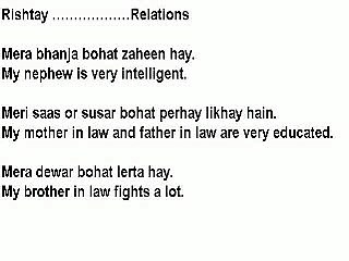 Spoken English Through Urdu - 10 - Relations