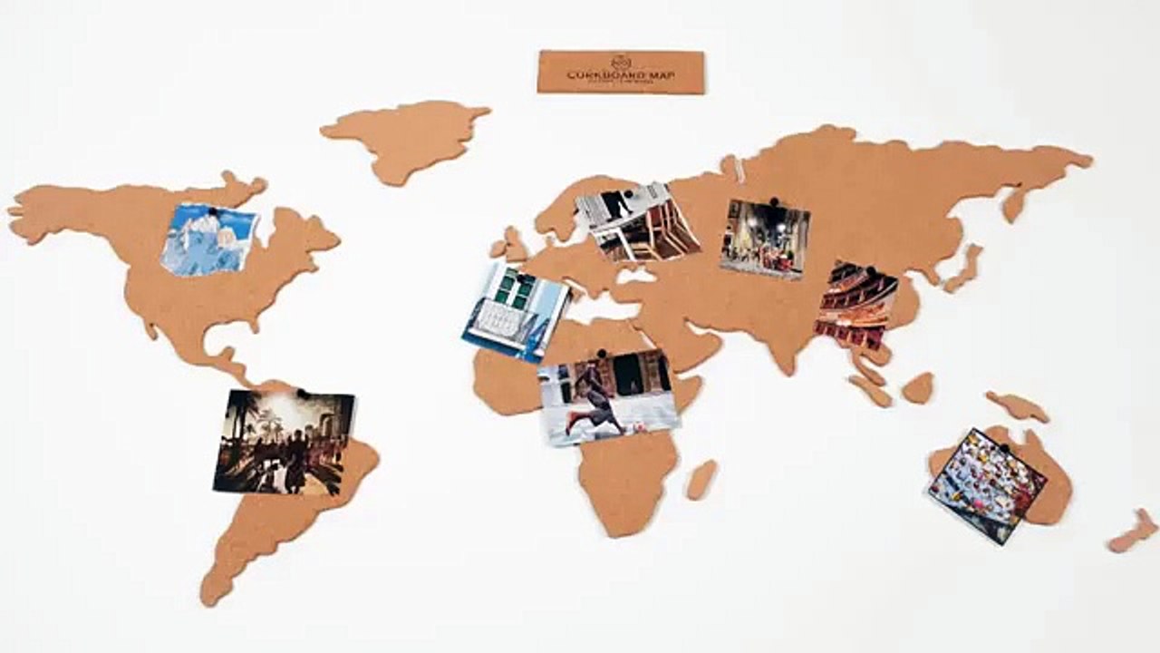 Corkboard Map - Dünya Haritası Mantar Pano