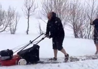How to Mow the Lawn During Iceland's Snowy Summer