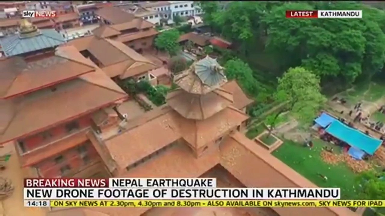 Drone Footage of Nepalese capital Kathmandu During Earthquake 2015