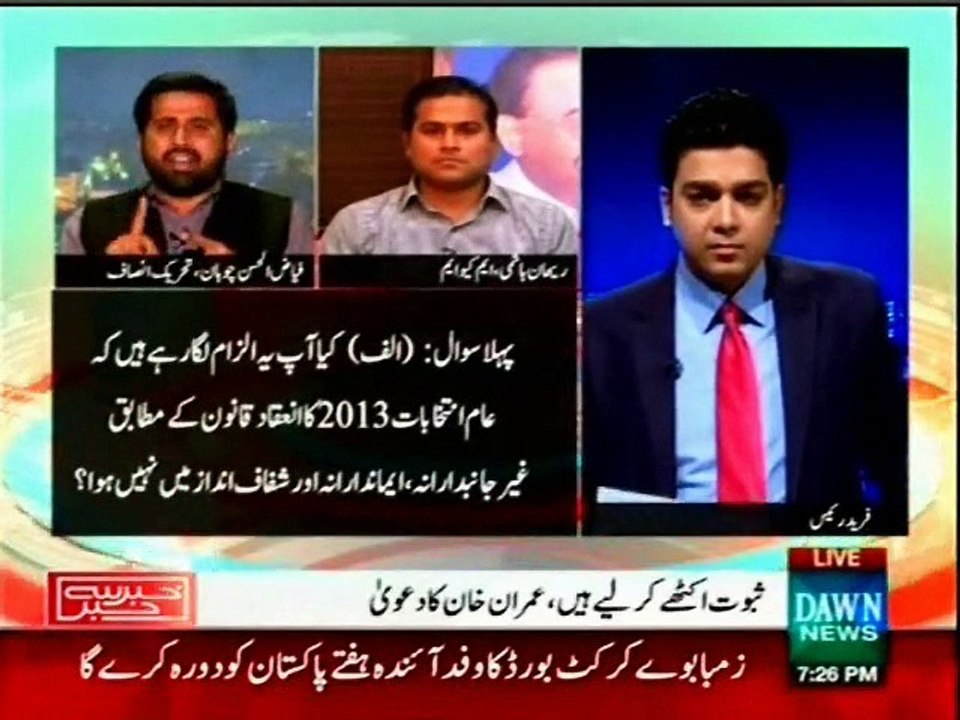 DAWN Khabar Say Khabar Fareed Rais with MQM Rehan Hashmi (27 April 2015)