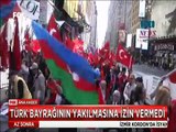Amerika'da Türk bayrağını yakmaya kalkan ermeniyi Türk genci yolun ortasına yıktı