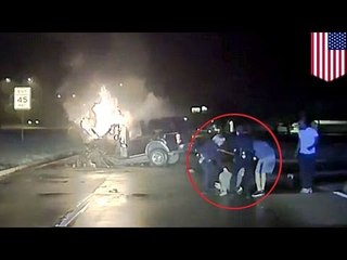 La police de Mesquite sauve un homme d’une voiture en feu