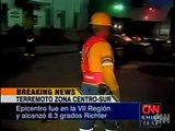 Chile Earthquake tsunami warning issued .  28th 2nd 2010.