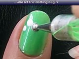 Spring Flower Nail Art Tutorial - Pretty Green Design for Short Nails Home Made DIY Easy Simple
