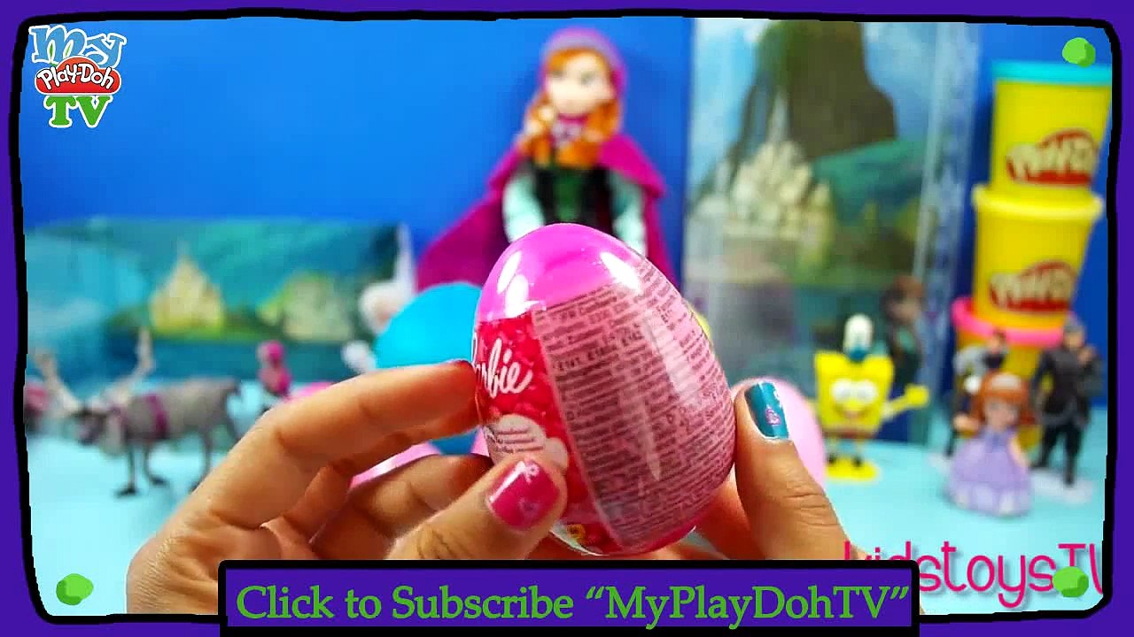 Peppa Pig Sofia the first Kinder Surprise Eggs Play Doh Barbie egg [MyPlayDoh TV]