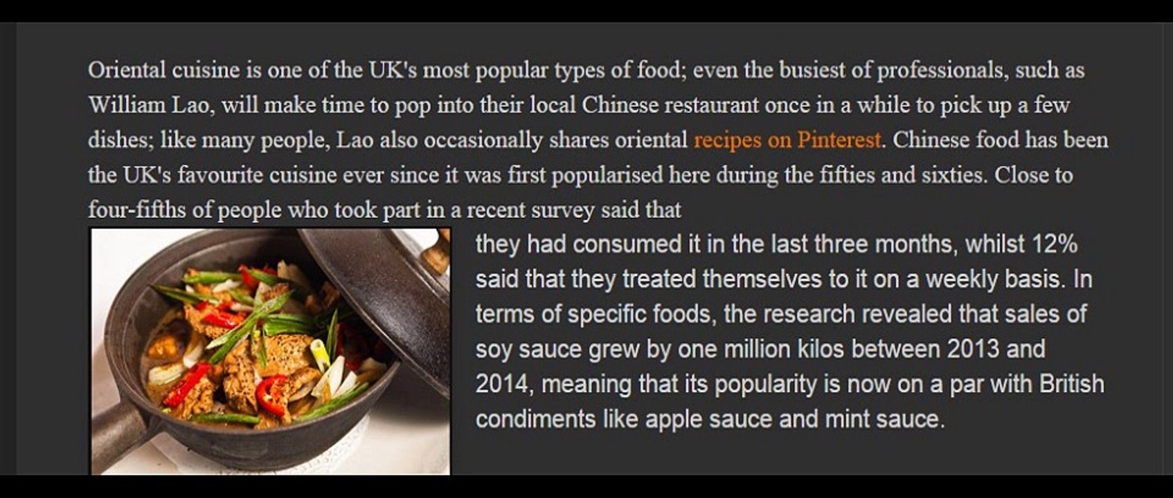 William Lao | The rise of oriental food in the UK