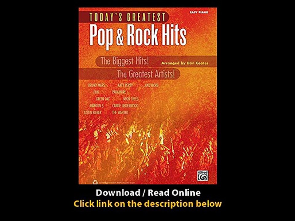 Download Todays Greatest Pop Rock Hits Easy Piano Todays Greatest Hits By Dan C