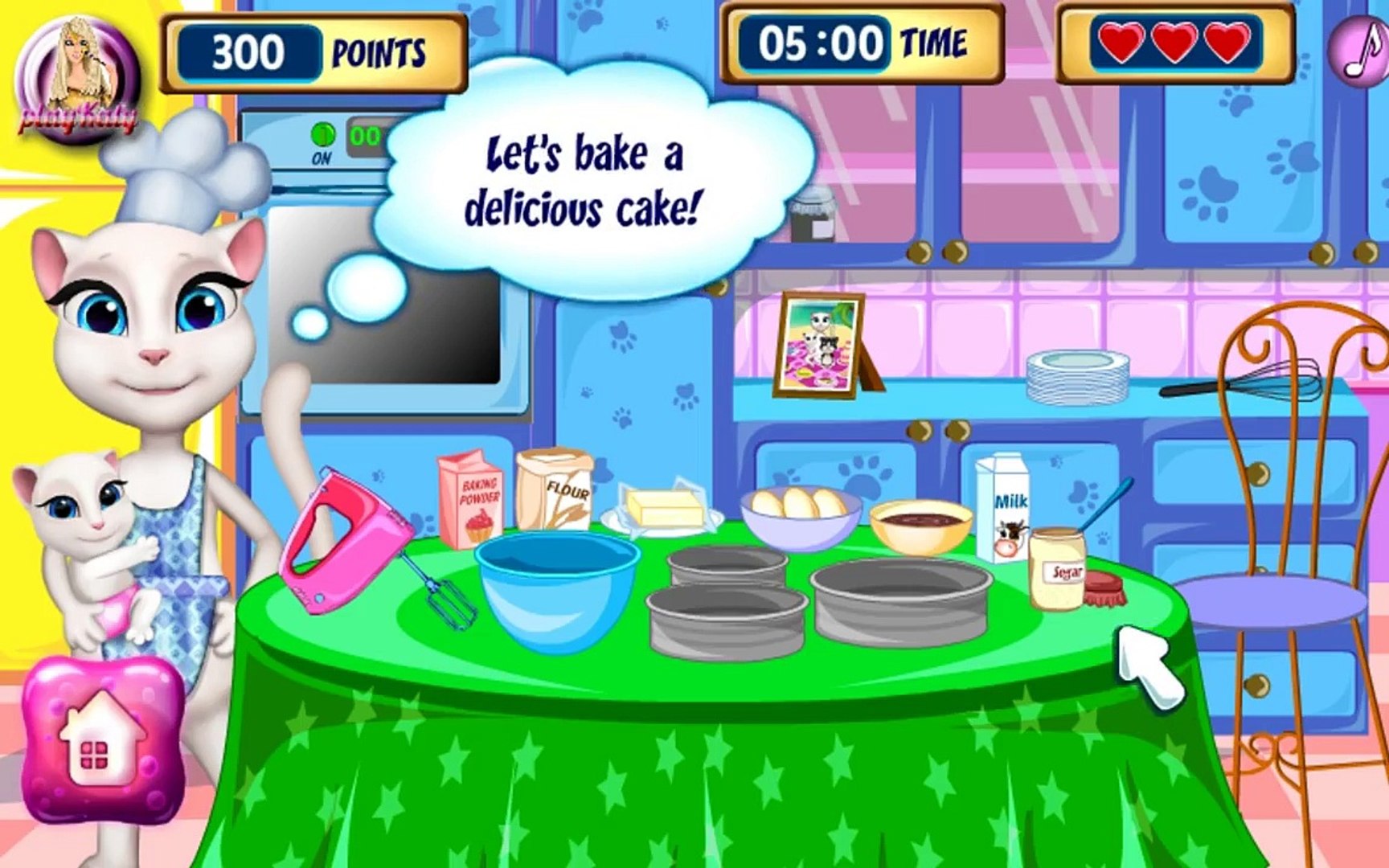 Angela Cooking Cake - My Talking Angela - Full Game Episode - Game For Kids  - video Dailymotion