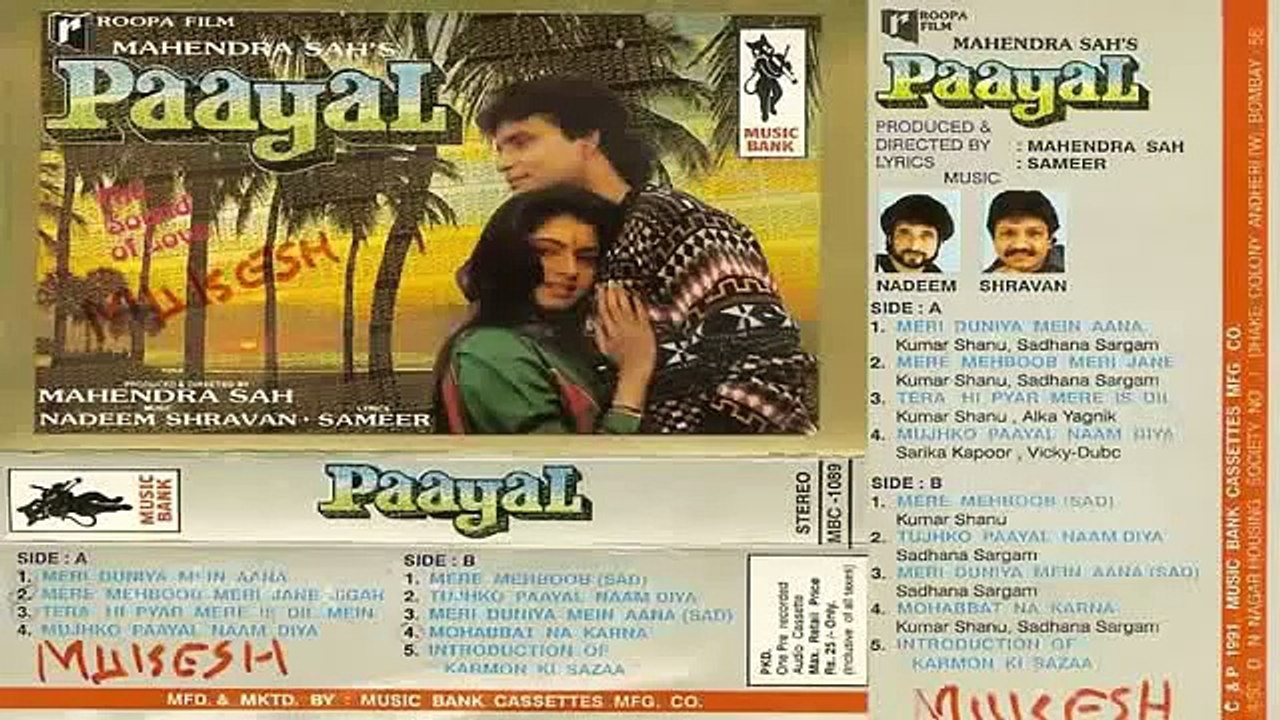 Mohabbat-Na-Karna-HD-With-Lyrics---Kumar-Sanu---Sadhna-Sargam-  dailymotion song