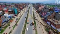 Drone footage shows scale of earthquake devastation...