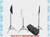 CowboyStudio 2400 Watt Three Point Continuous Lighting Kit with Stands 20x20 Softboxes 12 Daylight