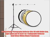 CowboyStudio Photography Reflector Disc Kit with Holder Arm Light Stand and 43 inch 5-in-1