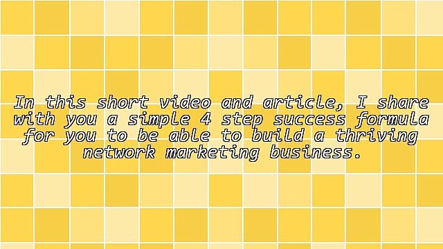 Network Marketing Business : The 4 Foundation Points To A Thriving Network Marketing Business