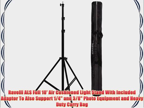 Ravelli ALS Full 10' Air Cushioned Light Stand With Included Adaptor To Also Support 1/4 and