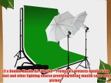 LimoStudio Photography 10'x10' Double Muslin Black White Green Chromakey Backdrop Support Kit