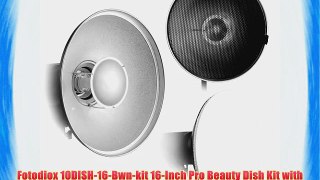 Fotodiox 10DISH-16-Bwn-kit 16-Inch Pro Beauty Dish Kit with Honeycomb Grid for Bowens Gemini