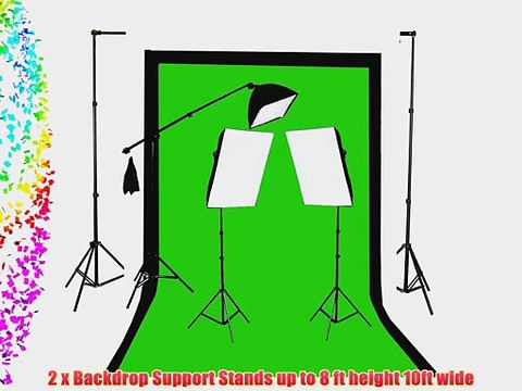 Fancierstudio U9004SB-10x12BWG Light Kit 2000 Watt Photo Video Lighting Kit with Hairlight