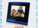 Coby DP356BLU 3.5-Inch Digital Photo Frame with Alarm Clock Blue