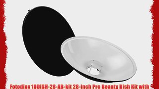 Fotodiox 10DISH-28-AB-kit 28-Inch Pro Beauty Dish Kit with Honeycomb Grid for Alien Bees Strobe
