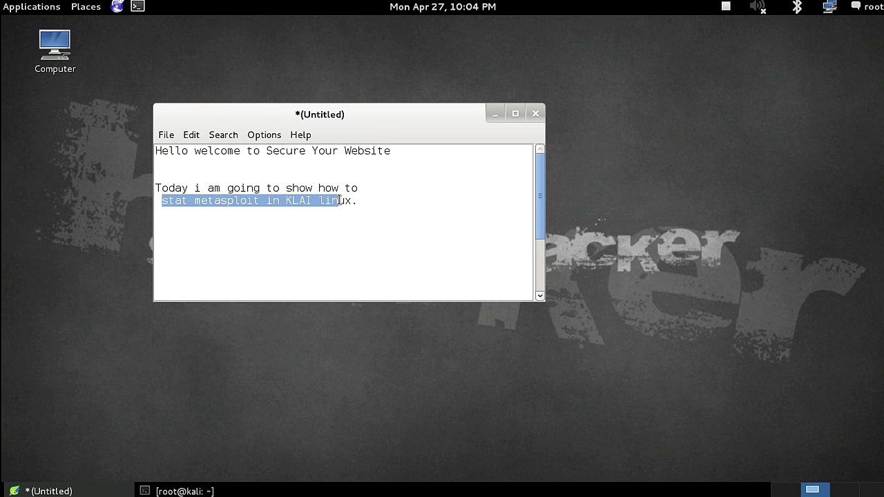 How to start metasploit in kali linux